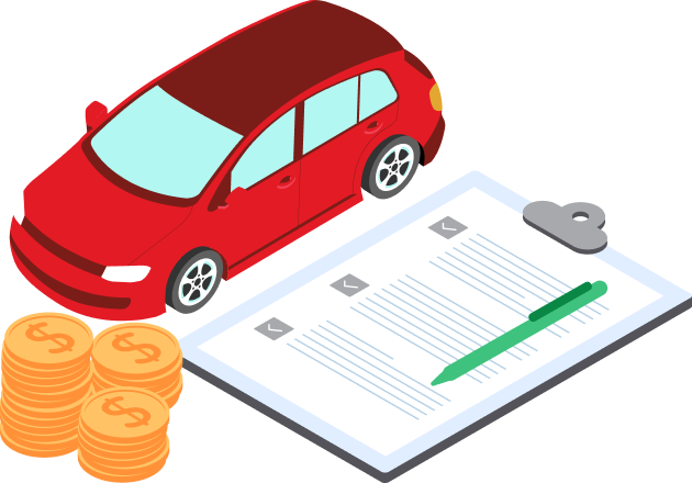 emprestimo com garantia de veiculo dok despachante - ilustração de moeda, documento e carro