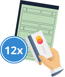Documento e pagamento no cartão em até 12 vezes