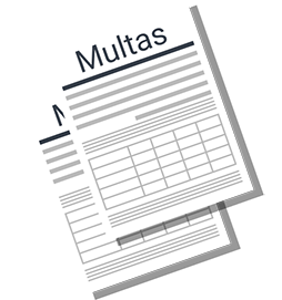 Ilustração documentos escrito multas