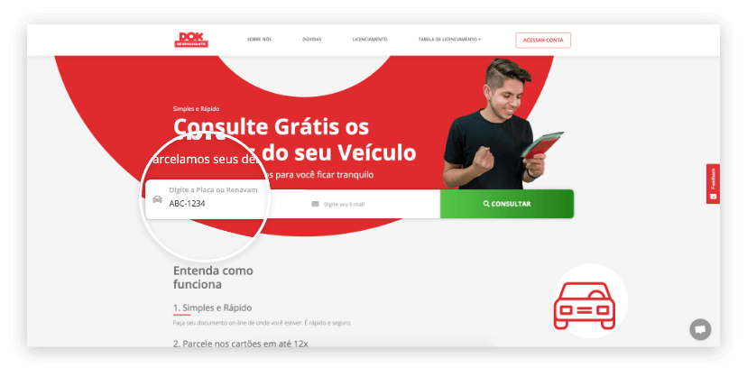 janela do navegador mostrando a pagina inicial do site