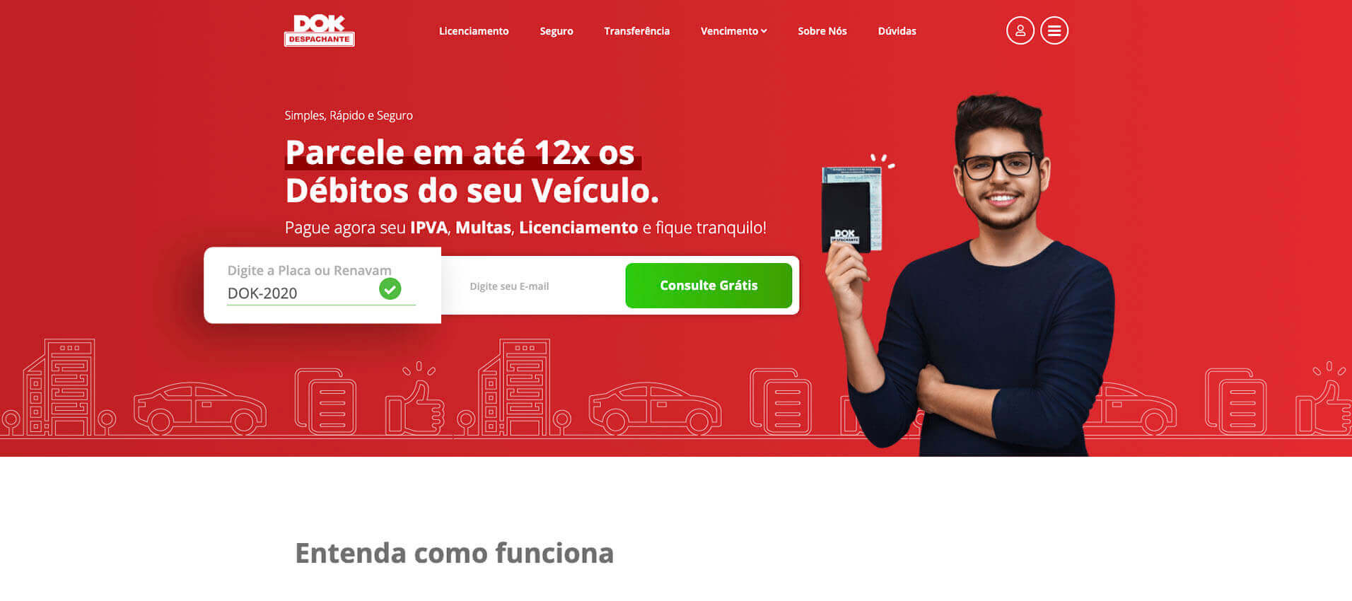 janela do navegador mostrando a pagina inicial do site