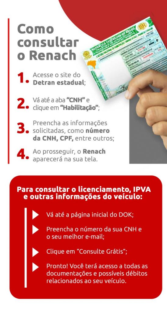 Infográfico sobre como consultar o RENACH | DOK Despachante