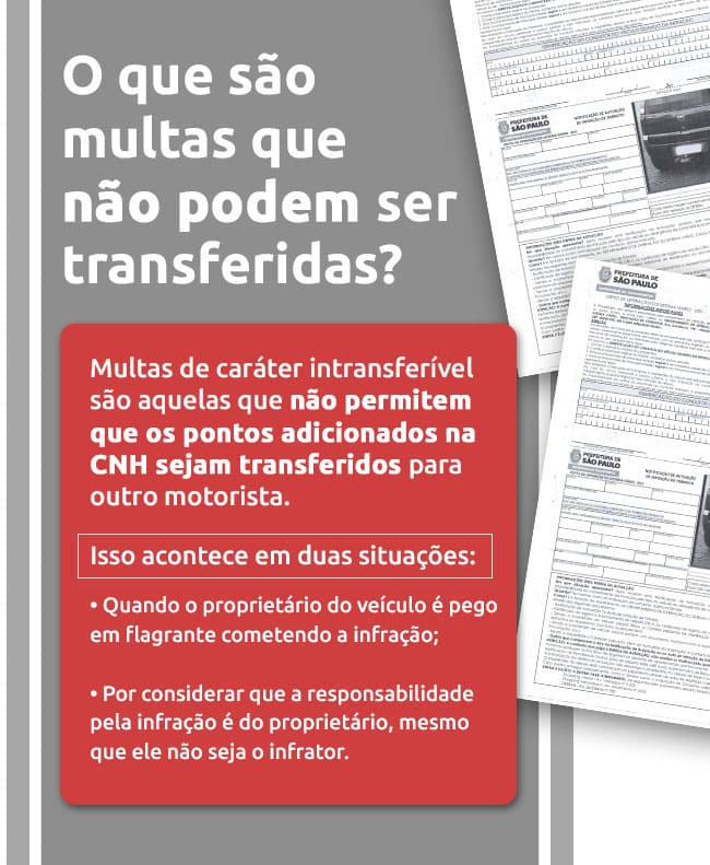 Infográfico explica o que são as multas que não podem ser transferidas | DOK Despachante