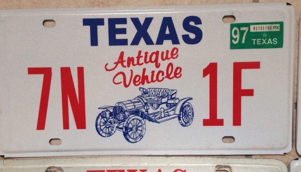 Imagem placa de veículo antigo no Texas - DOK Despachante