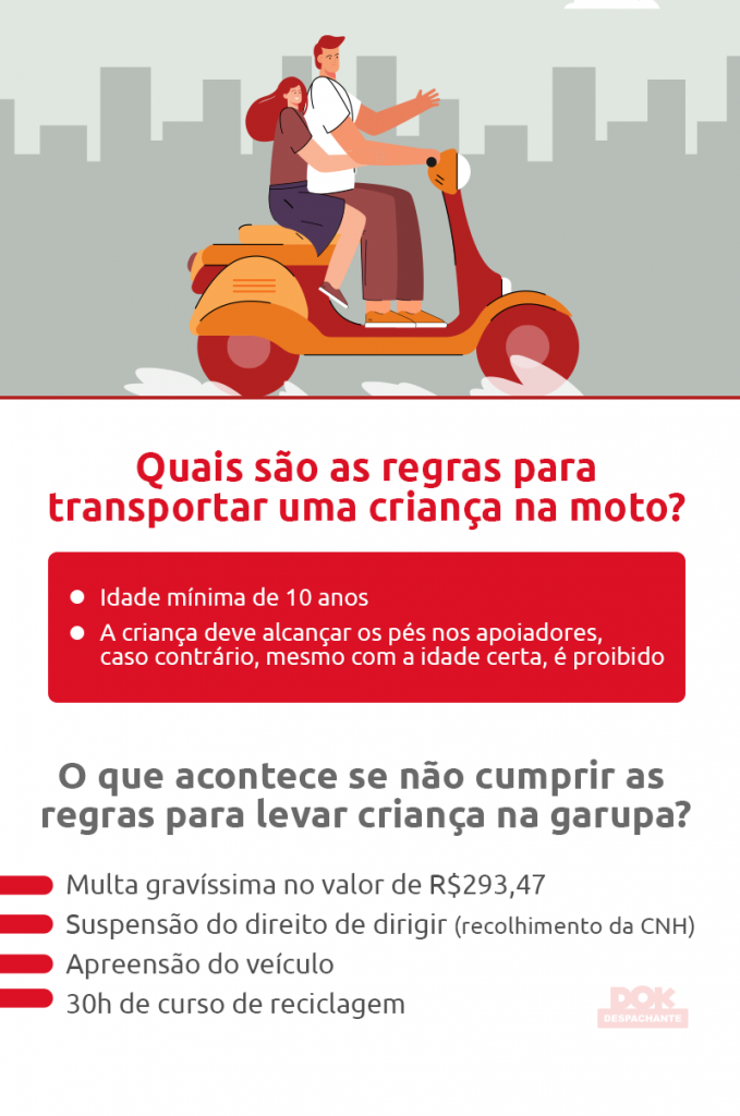 Criança menor de 10 anos na moto? É proibido! Saiba tudo - Parcelamento de  IPVA, Multas e outros débitos