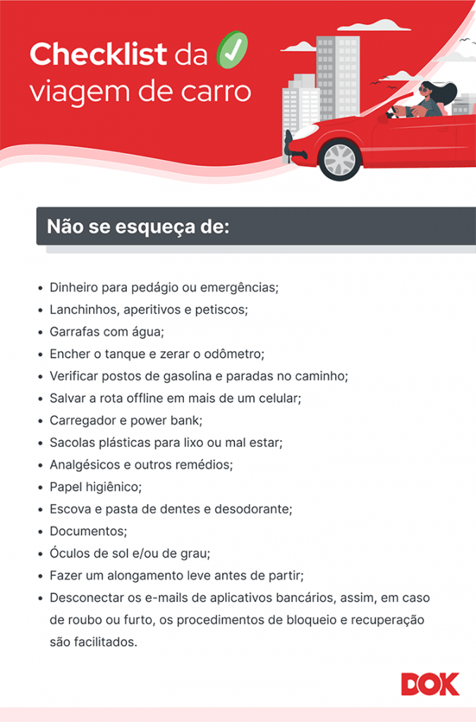 checklist para viajar de carro | DOK Despachante 