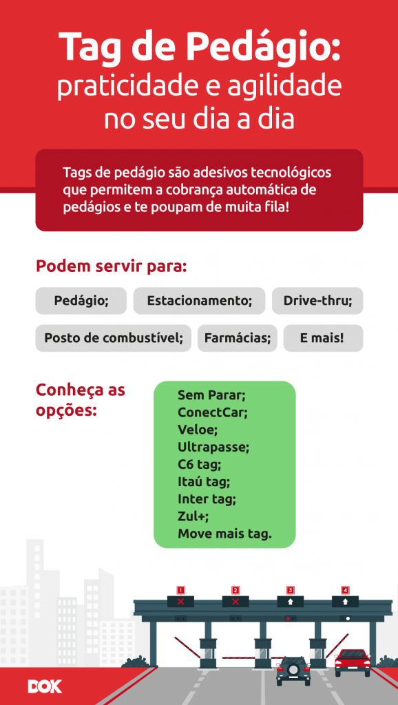 Infográfico tag de pedágio: o que é, para que serve e principais empresas | DOK Despachante