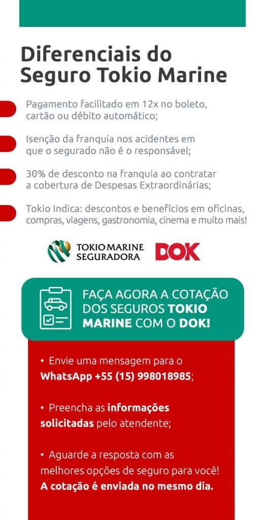 Infográfico sobre os diferenciais Tokio Marine | DOK Despachante