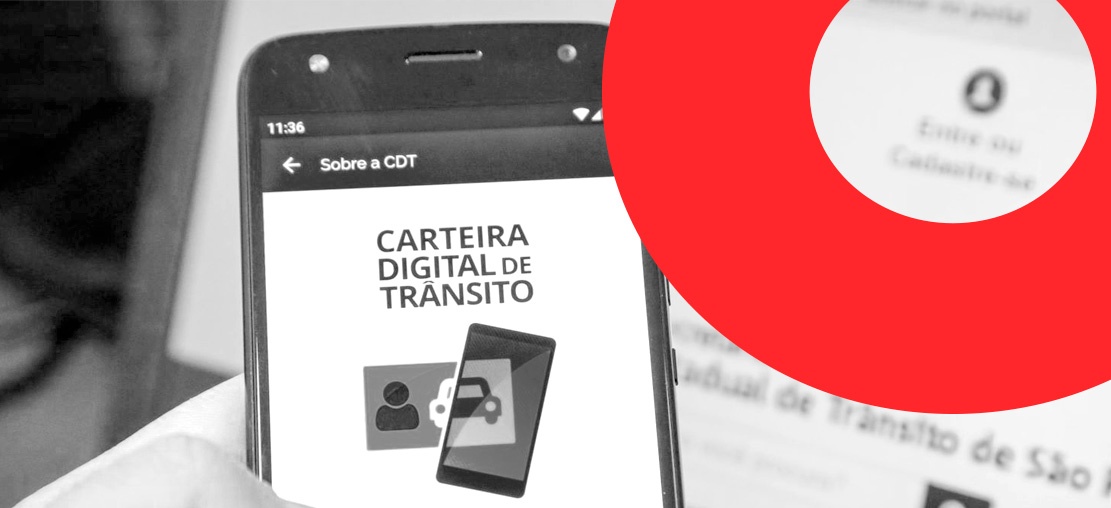 Capa do artigo do app Carteira Digital de Trânsito mostrando celular com ele aberto | DOK Despachante