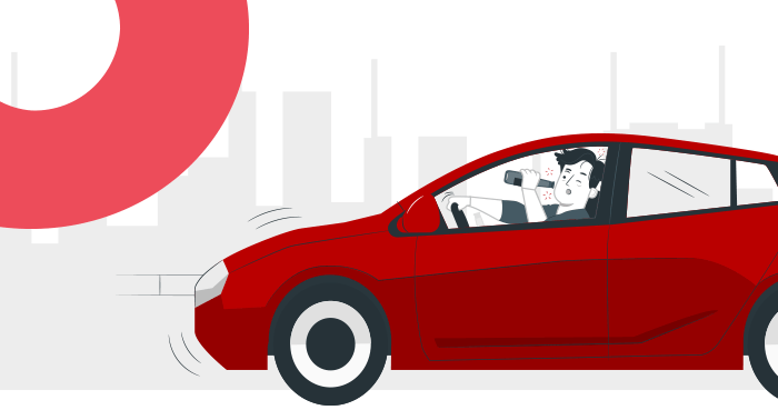 Vetor mostra pessoa dirigindo um carro enquato consome bebida alcoólica | DOK Despachante