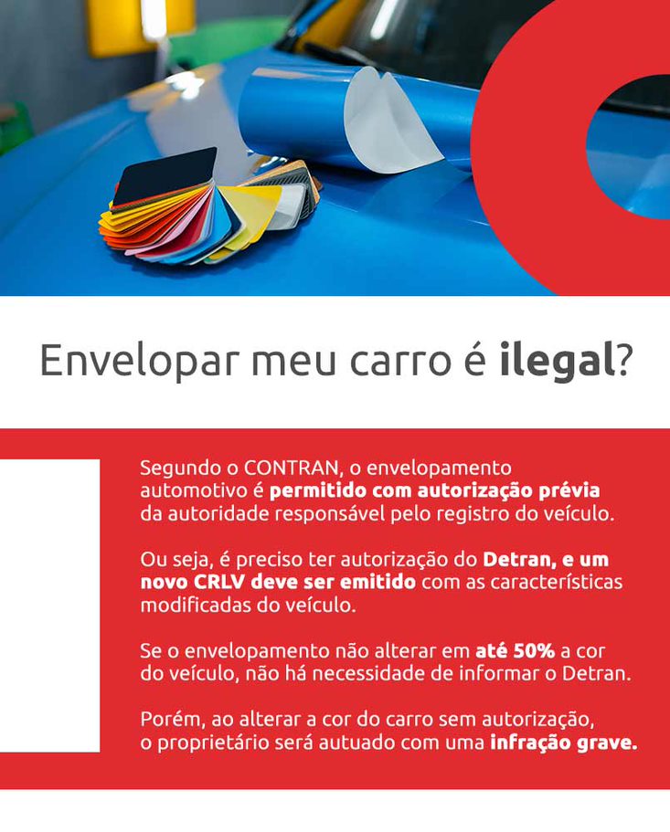 Infográfico sobre envelopar meu carro é ilegal? DOK Despachante