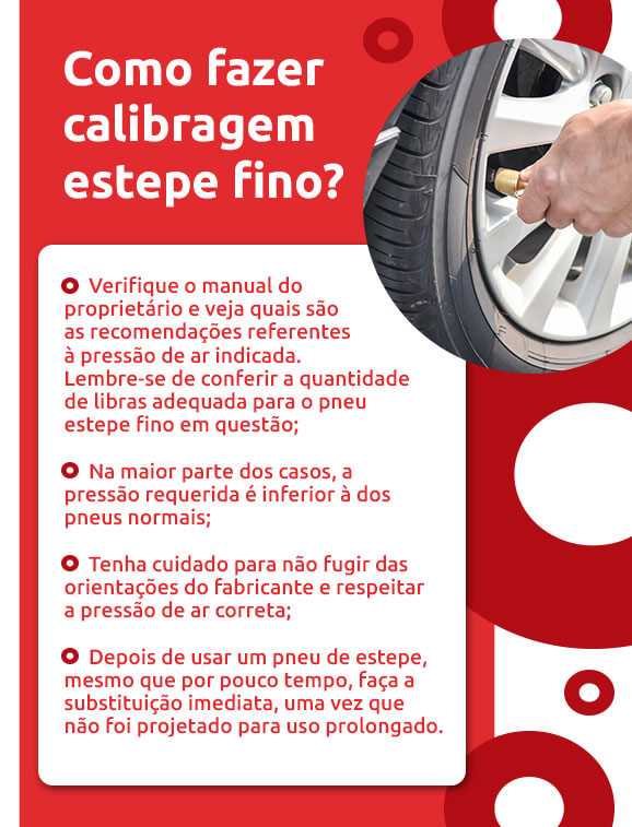 Infográfico sobre como fazer calibragem estepe fino | DOK