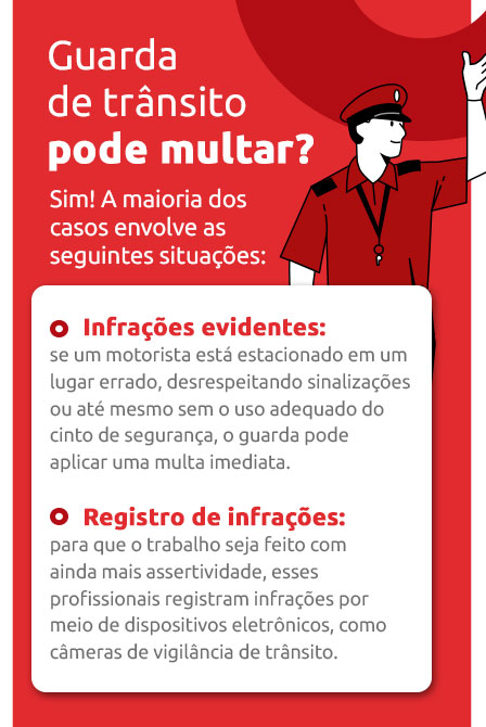 Infográfico sobre se guarda de trânsito pode multar | DOK