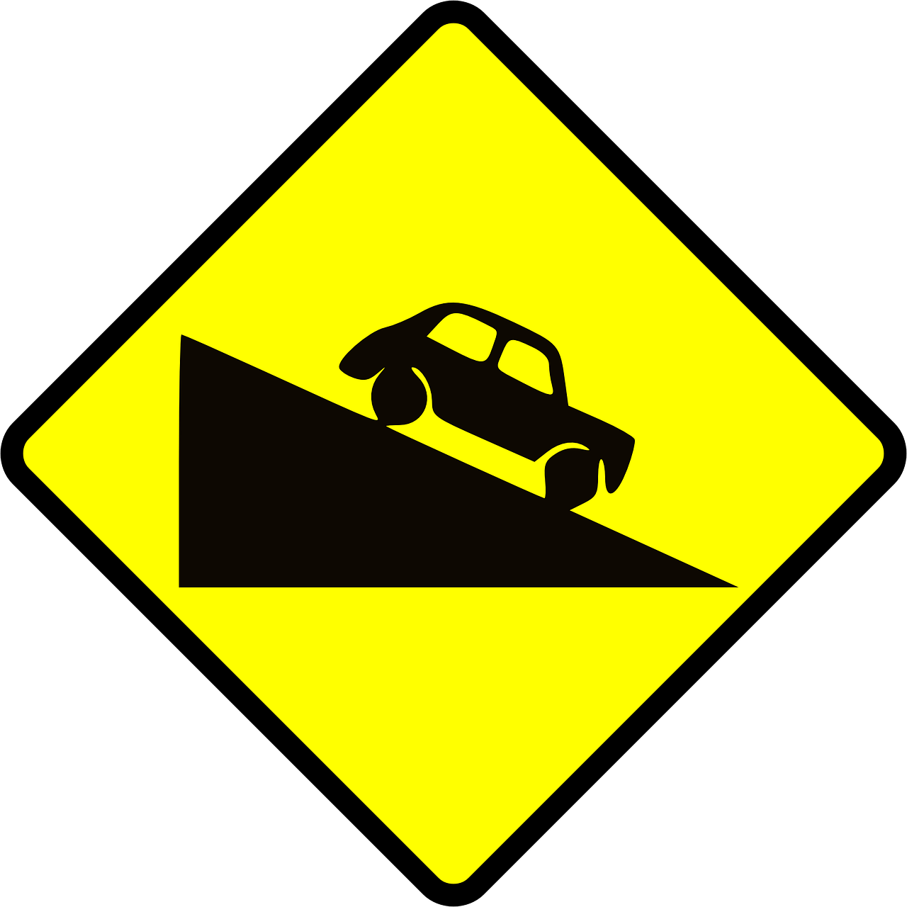 Placa de trânsito sobre declive | DOK