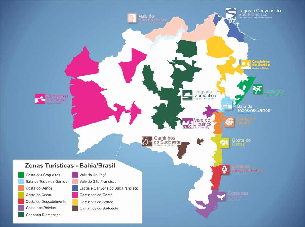 Mapa da Bahia com principais rotas turísticas | DOK