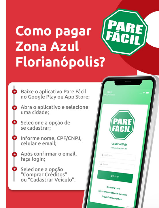Infográfico sobre como pagar Zona Azul Florianópolis | DOK
