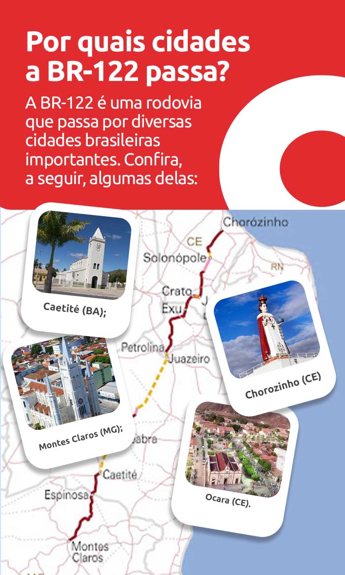 Infográfico sobre por quais cidades a BR-122 passa | DOK