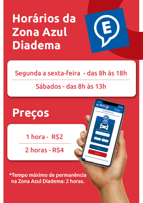 Infográfico sobre horários da zona azul Diadema | DOK